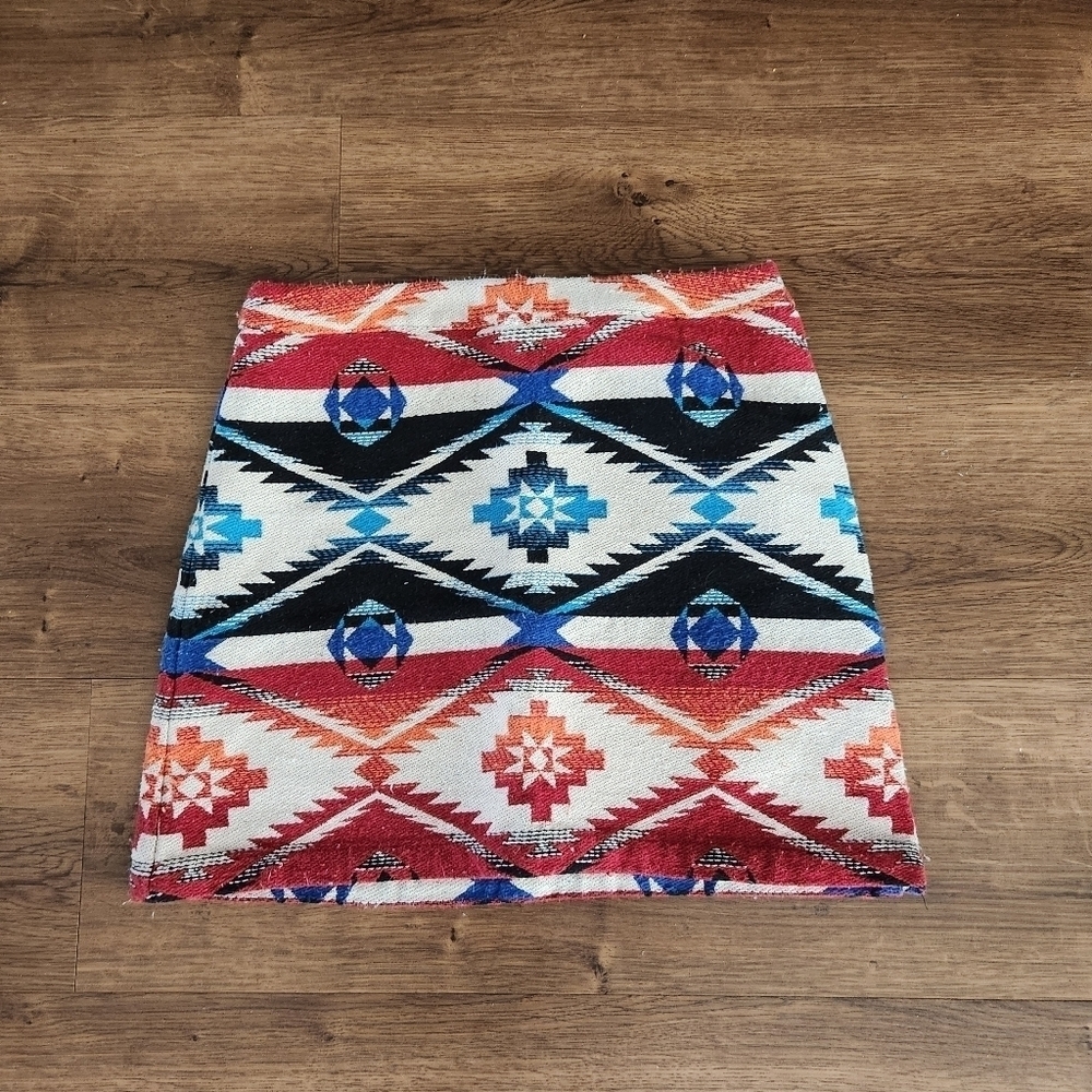 Topshop Geometric Southwestern Mini Skirt